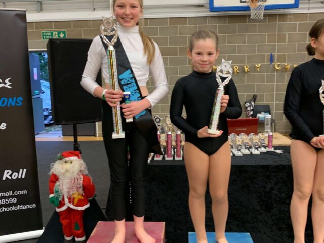 Phoebe winning and Amelia 2nd at Colchester ADFP