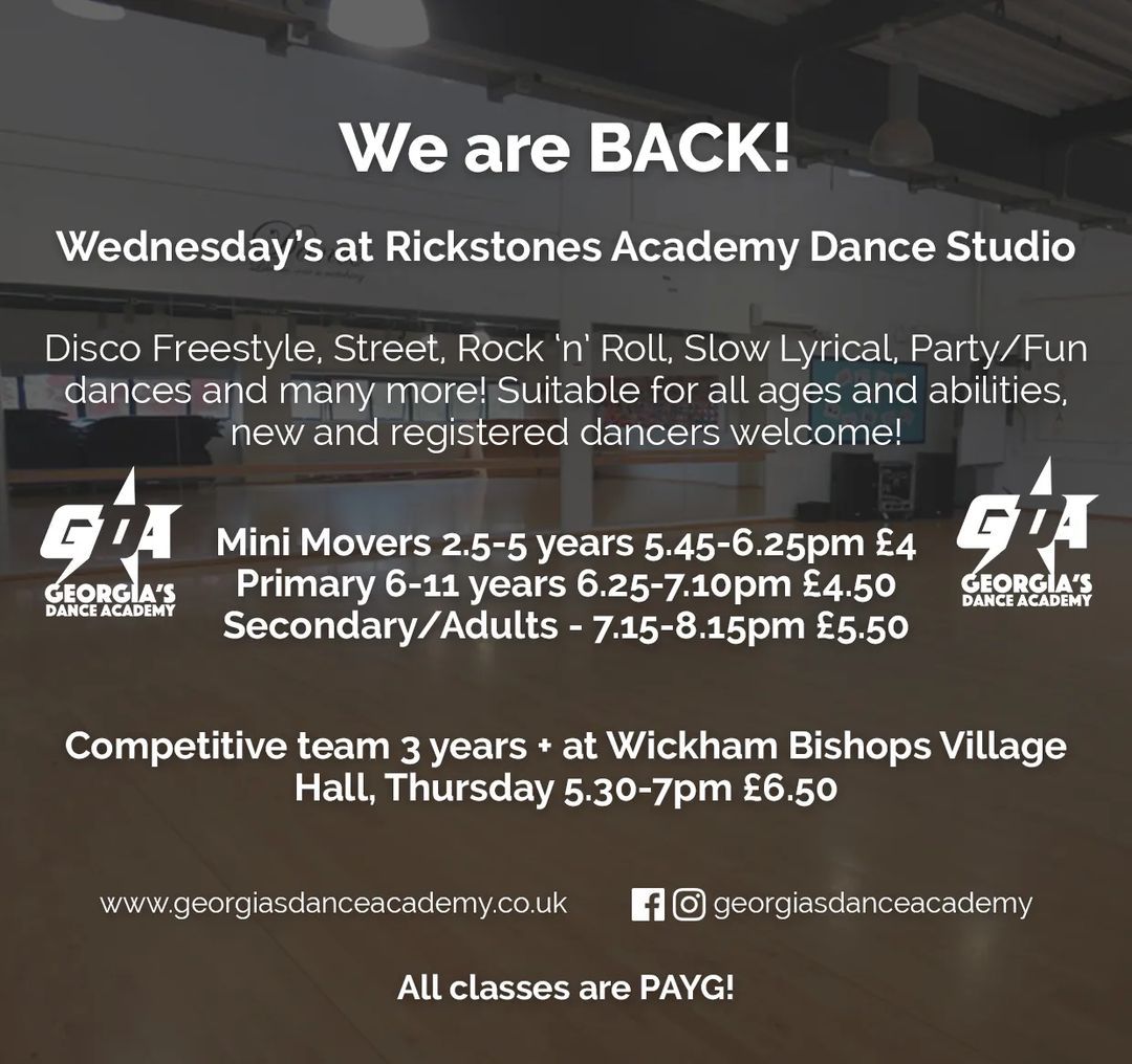 Back to dancing at Rickstones Academy